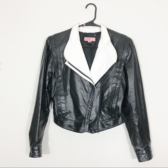 Vintage | Leather Jacket in Black and White - Picture 3 of 8